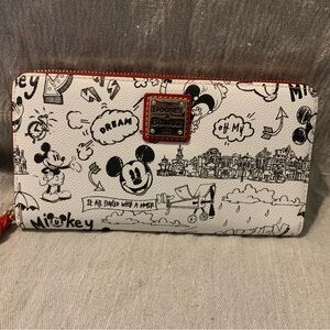 Mickey Mouse Sketch Art Dooney & Bourke Wristlet Wallet